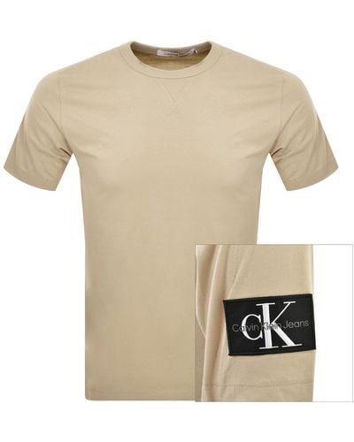 Calvin Klein Jeans Badge Logo T Shirt - Natural