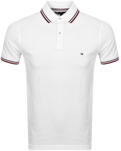 Tommy Hilfiger Tipped Slim Fit Polo T Shirt - White