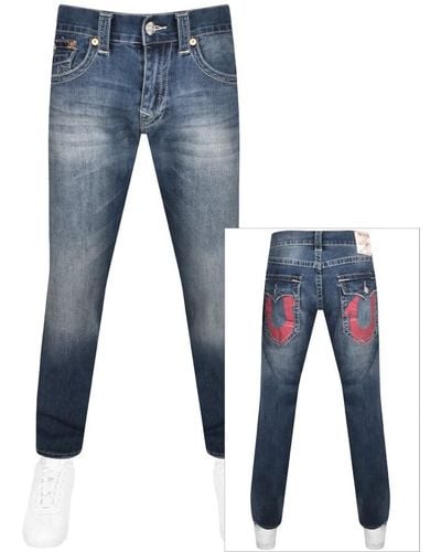 True Religion Ricky Painted Horseshoe Jeans - Blue