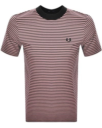 Fred Perry Fine Stripe T Shirt - Red