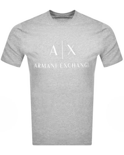 Armani Exchange Slim Crew Neck Logo T Shirt - Grey