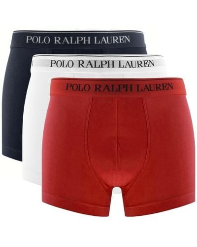 Ralph Lauren Underwear 3 Pack Trunks - Red