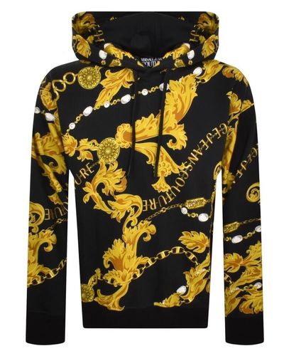 Versace Couture Chain Print Hoodie - Yellow