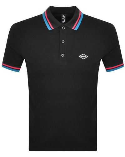Replay Short Sleeved Logo Polo T Shirt - Black