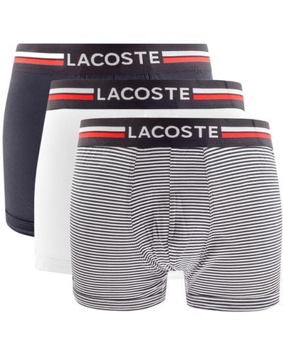 Lacoste Underwear 3 Pack Boxer Trunks - White