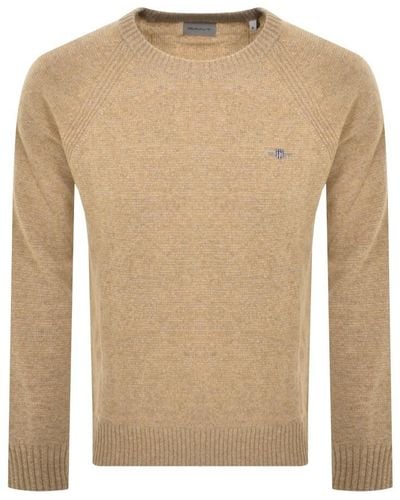 GANT Classic Bicoloured Knit Sweater - Natural