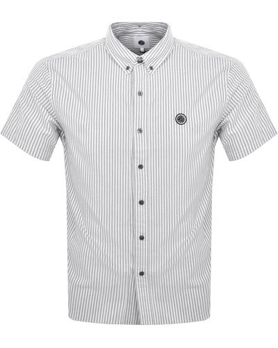 Pretty Green Short Sleeve Stripe Shirt - Grey