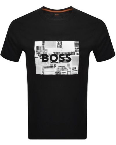 BOSS Boss Teeheavyboss Logo T Shirt - Black