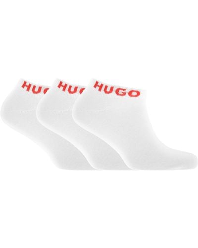 HUGO 3 Pack Trainer Socks - White