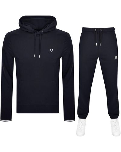 Fred Perry Tipped Hooded Tracksuit - Blue