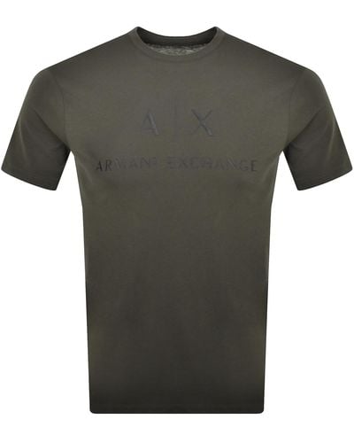 Armani Exchange Crew Neck Logo T Shirt - Green