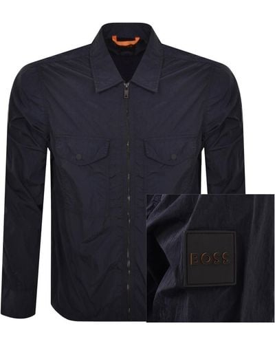 BOSS Boss Lovel Full Zip Overshirt - Blue