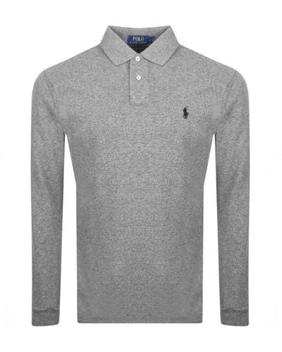 Ralph Lauren Long Sleeved Polo T Shirt - Gray