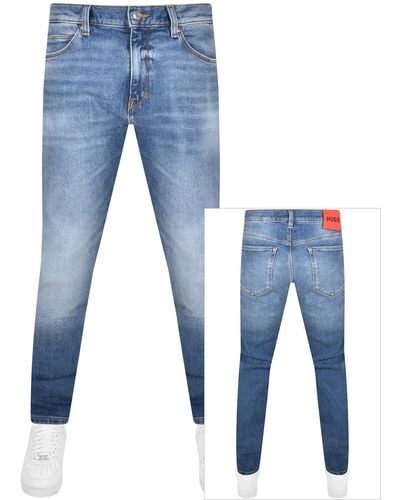 HUGO 708 Slim Fit Mid Wash Jeans - Blue