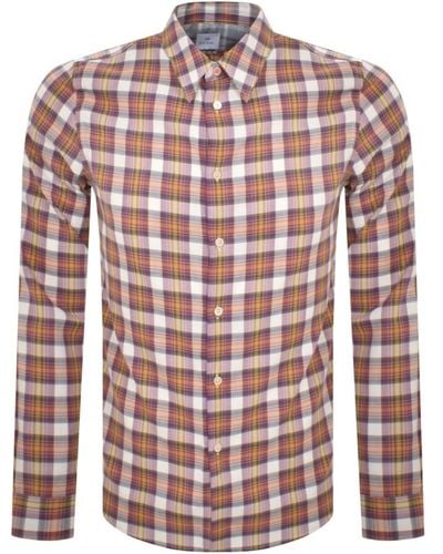 Paul Smith Check Long Sleeve Shirt - Red