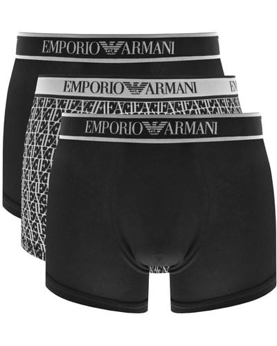 Armani Emporio Underwear Three Pack Boxers - Black