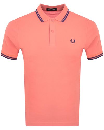 Fred Perry Twin Tipped Polo T Shirt - Pink