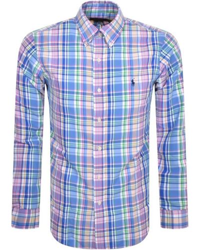 Ralph Lauren Check Long Sleeve Shirt - Blue