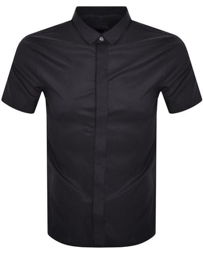 Armani Exchange Slim Fit Short Sleeved Shirt - Black