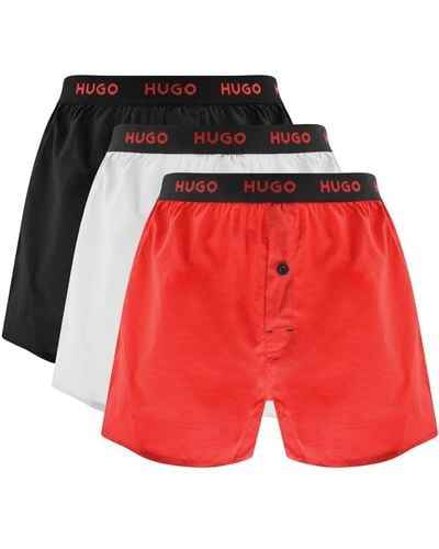 HUGO 3 Pack Boxer Shorts - Red