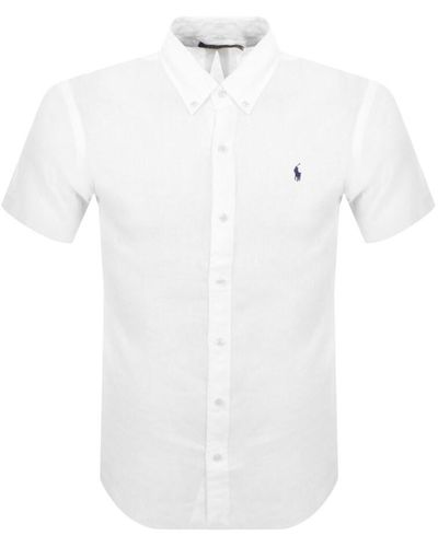 Ralph Lauren Linen Short Sleeved Shirt - White