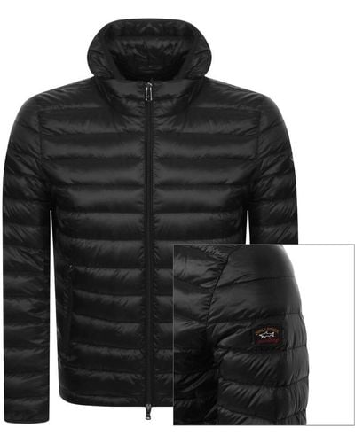 Paul & Shark Paul And Shark Hooded Quilted Jacket - Black