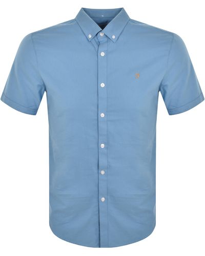 Farah Brewer Slim Short Sleeve Shirt - Blue