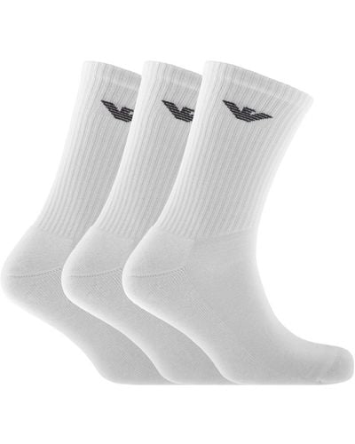 Armani Emporio 3 Pack Socks - White