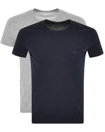 Armani Emporio Lounge 2 Pack T Shirts - Blue