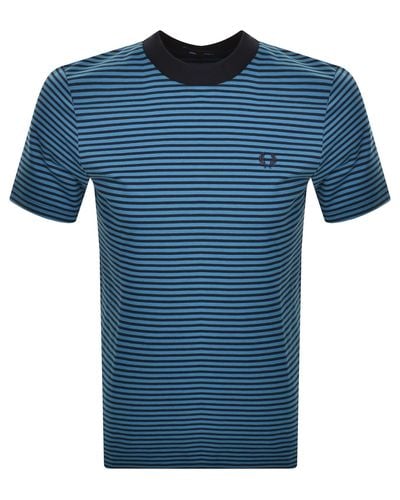 Fred Perry Fine Stripe T Shirt - Blue
