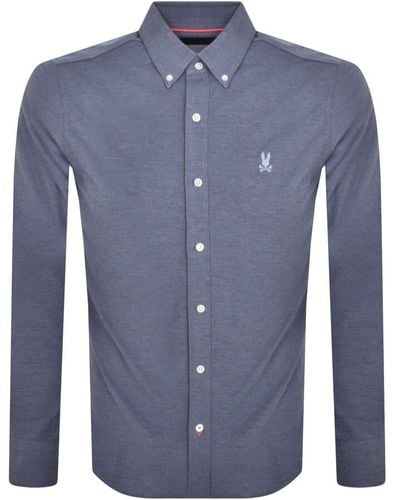 Psycho Bunny Long Sleeve Oxford Shirt - Blue