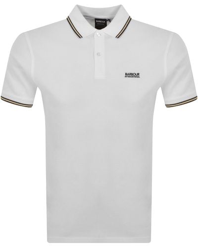 Barbour Tipped Polo T Shirt - Grey