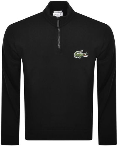 Lacoste Half Zip Logo Sweatshirt - Black