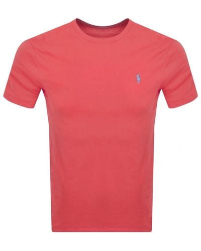 Ralph Lauren Crew Neck Slim Fit T Shirt - Pink