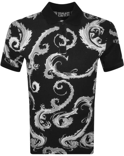 Versace Couture Chromo Polo T Shirt - Black