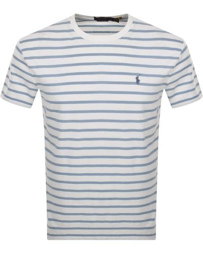 Ralph Lauren Stripe T Shirt Off - Grey