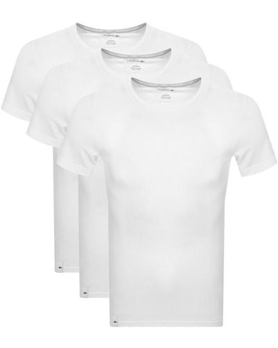 Lacoste 3 Pack T Shirts - White