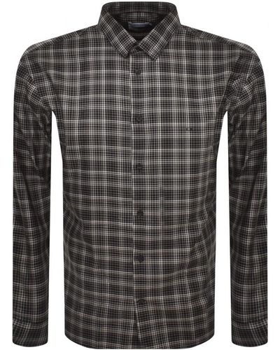 Calvin Klein Long Sleeve Check Shirt - Gray