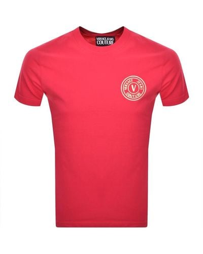 Versace Couture Slim Fit Logo T Shirt - Pink