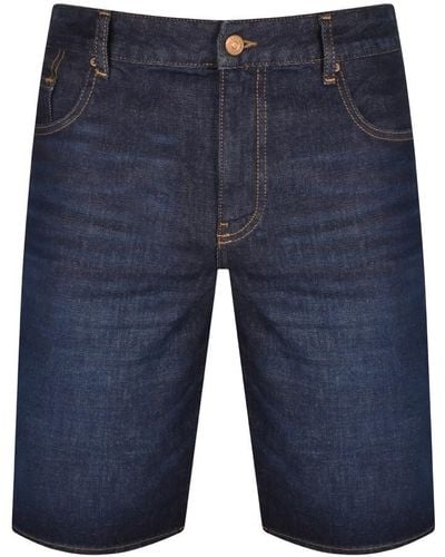 Armani Exchange J65 Slim Denim Shorts - Blue