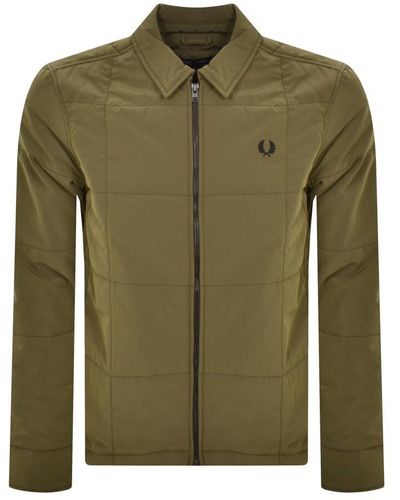 Fred Perry Quilted Overshirt - Green