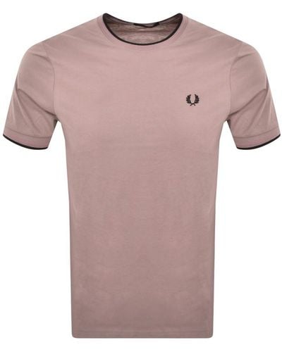 Fred Perry Twin Tipped T Shirt - Pink