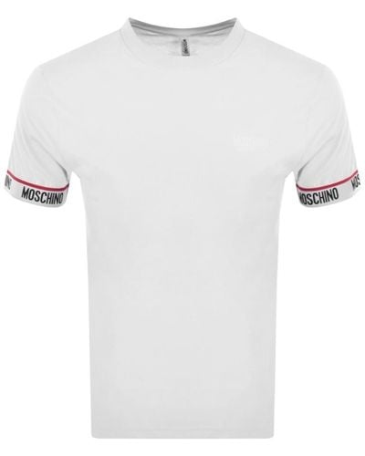 Moschino Short Sleeve Tape T Shirt - White