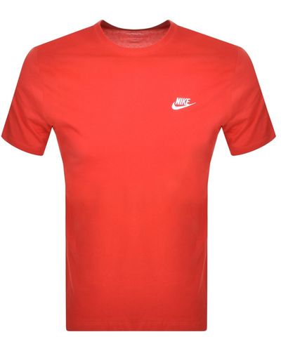 Nike Crew Neck Club T Shirt - Red