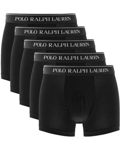 Ralph Lauren Underwear 5 Pack Boxer Trunks - Black