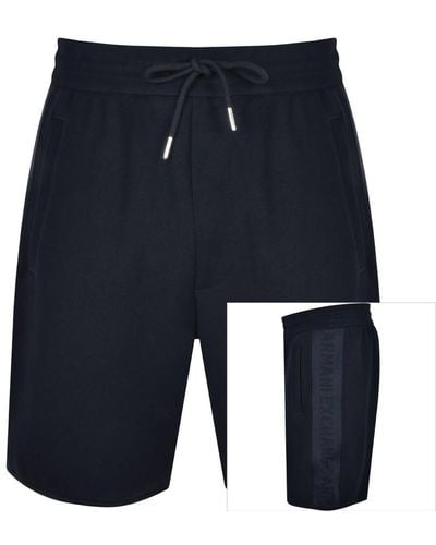 Armani Exchange Logo Tape Jersey Shorts - Blue
