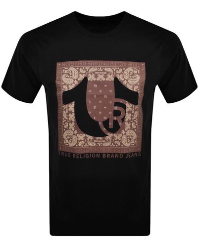 True Religion Paisley Logo T Shirt - Black