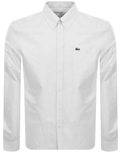 Lacoste Woven Long Sleeved Shirt - White