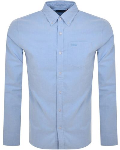 Superdry Vintage Oxford Long Sleeved Shirt - Blue