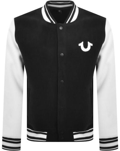 True Religion Bonded Varsity Jacket - Black